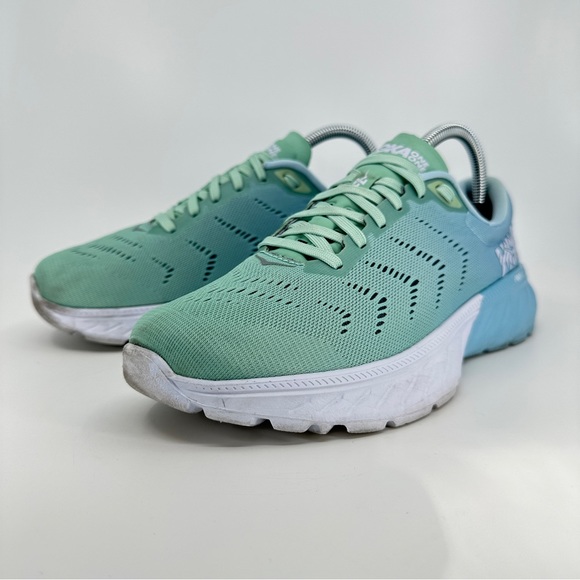 Womens Hoka One One Mach 2 Running Shoes Blue/Green Size 7.5 - Picture 4 of 11